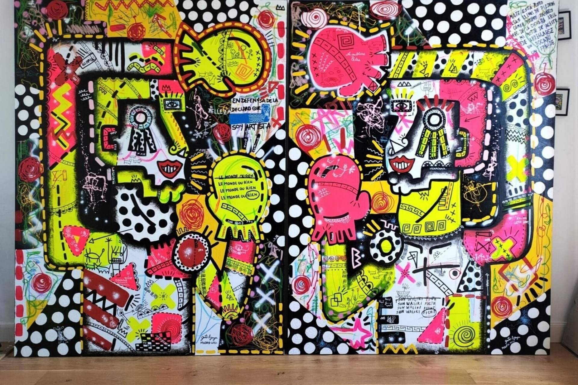La combinación entre lo histórico y contemporáneo para crear arte: street art, pop art & antique cultures en la obra del artista Guto Ajayu